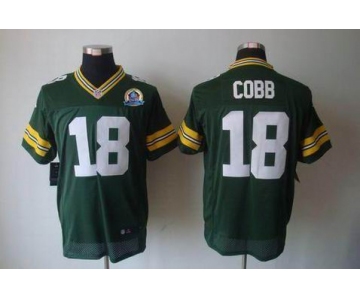 nike nfl jerseys green bay packers #18 cobb green[Elite 50th Patch]