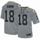 nike nfl jerseys green bay packers #18 cobb grey[Elite lights out 50th Patch]