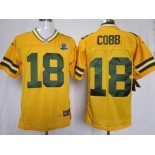 nike nfl jerseys green bay packers #18 cobb yellow[Elite 50th Patch]