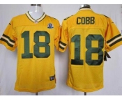 nike nfl jerseys green bay packers #18 cobb yellow[Elite 50th Patch]