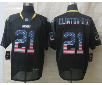 nike nfl jerseys green bay packers #21 clinton-dix black[Elite USA flag fashion][clinton-dix]