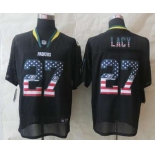 nike nfl jerseys green bay packers #27 lacy black[Elite USA flag fashion]