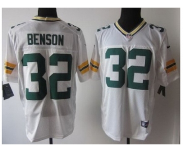 nike nfl jerseys green bay packers #32 benson white[Elite]