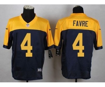 nike nfl jerseys green bay packers #4 favre yellow-blue[Elite]