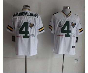 nike nfl jerseys green bay packers #4 super bowl champs white [elite]