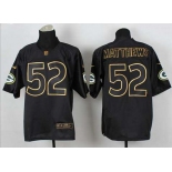 nike nfl jerseys green bay packers #52 clay matthews black[Elite gold lettering fashion]