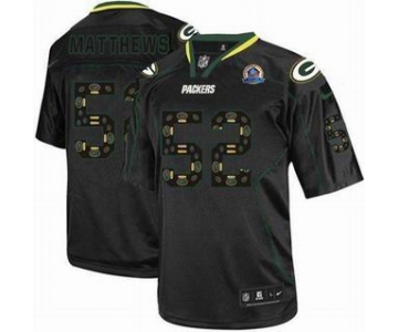 nike nfl jerseys green bay packers #52 matthews black[Elite united sideline 50th Patch]