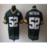 nike nfl jerseys green bay packers #52 matthews green[Elite 50th Patch]