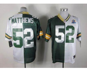 nike nfl jerseys green bay packers #52 matthews white-green[Elite split 50th Patch]