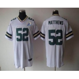 nike nfl jerseys green bay packers #52 matthews white[Elite 50th Patch]