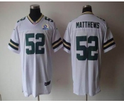 nike nfl jerseys green bay packers #52 matthews white[Elite 50th Patch]