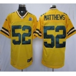 nike nfl jerseys green bay packers #52 matthews yellow[Elite 50th Patch]