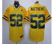 nike nfl jerseys green bay packers #52 matthews yellow[Elite 50th Patch]