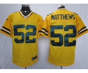 nike nfl jerseys green bay packers #52 matthews yellow[Elite]