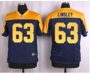 nike nfl jerseys green bay packers #63 linsley yellow-blue[Elite]