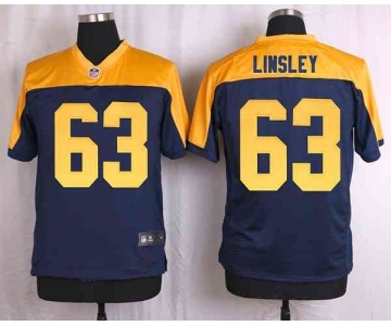 nike nfl jerseys green bay packers #63 linsley yellow-blue[Elite]