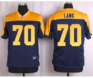 nike nfl jerseys green bay packers #70 lang yellow-blue[Elite]