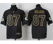 nike nfl jerseys green bay packers #87 jordy nelson black[Elite gold lettering fashion]