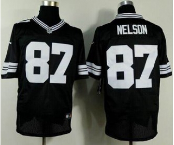 nike nfl jerseys green bay packers #87 jordy nelson black[Elite]