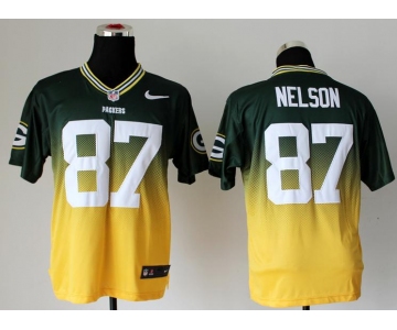 nike nfl jerseys green bay packers #87 jordy nelson green-yellow[Elite drift fashion][second version]