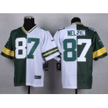 nike nfl jerseys green bay packers #87 jordy nelson whith-green[Elite split]