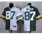 nike nfl jerseys green bay packers #87 jordy nelson whith-green[Elite split]