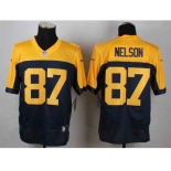 nike nfl jerseys green bay packers #87 jordy nelson yellow-blue[Elite]