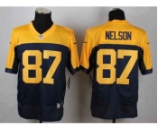 nike nfl jerseys green bay packers #87 jordy nelson yellow-blue[Elite]