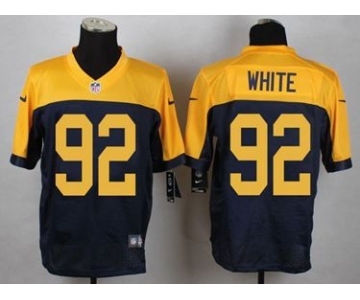 nike nfl jerseys green bay packers #92 white yellow-blue[Elite]