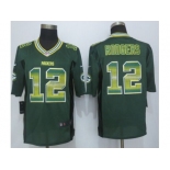 2015 new nike green bay packers #12 rodgers green strobe jerseys[limited]