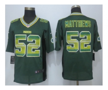 2015 new nike green bay packers #52 matthews green strobe jerseys[limited]