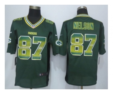 2015 new nike green bay packers #87 nelson green strobe jerseys[limited]