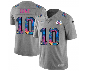 Green Bay Packers #10 Jordan Love Men's Nike Multi-Color 2020 NFL Crucial Catch NFL Jersey Greyheather