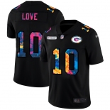 Green Bay Packers #10 Jordan Love Men's Nike Multi-Color Black 2020 NFL Crucial Catch Vapor Untouchable Limited Jersey