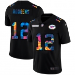 Green Bay Packers #12 Aaron Rodgers Men's Nike Multi-Color Black 2020 NFL Crucial Catch Vapor Untouchable Limited Jersey