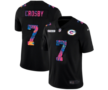 Green Bay Packers #7 Mason Crosby Men's Nike Multi-Color Black 2020 NFL Crucial Catch Vapor Untouchable Limited Jersey