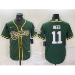 Men Green Bay Packers #11 Jayden Reed Green Cool Base Stitched Baseball Jersey