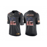 Men Green Bay Packers #12 Aaron Rodgers Anthracite Salute to Service USA Flag Fashion Jersey