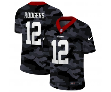 Men New Nike Green Bay Packers #12 Rodgers 2020 Nike Camo Salute to Service Limited Jersey