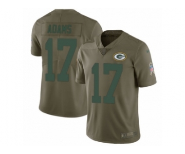 Men Nike Green Bay Packers #17 Davante Adams Limited Olive 2017 Salute to Service NFL Jersey