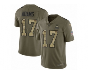 Men Nike Green Bay Packers #17 Davante Adams Limited Olive Camo 2017 Salute to Service NFL Jersey