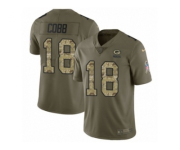 Men Nike Green Bay Packers #18 Randall Cobb Limited Olive Camo 2017 Salute to Service NFL Jersey