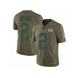 Men Nike Green Bay Packers #2 Mason Crosby Limited Olive 2017 Salute to Service NFL Jersey