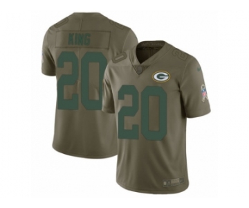 Men Nike Green Bay Packers #20 Kevin King Limited Olive 2017 Salute to Service NFL Jersey