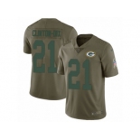 Men Nike Green Bay Packers #21 Ha Ha Clinton-Dix Limited Olive 2017 Salute to Service NFL Jersey