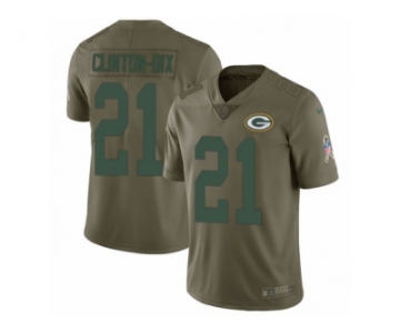 Men Nike Green Bay Packers #21 Ha Ha Clinton-Dix Limited Olive 2017 Salute to Service NFL Jersey