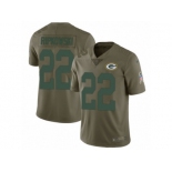 Men Nike Green Bay Packers #22 Aaron Ripkowski Limited Olive 2017 Salute to Service NFL Jersey