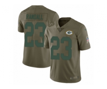 Men Nike Green Bay Packers #23 Damarious Randall Limited Olive 2017 Salute to Service NFL Jersey