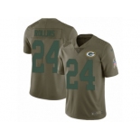 Men Nike Green Bay Packers #24 Quinten Rollins Limited Olive 2017 Salute to Service NFL Jersey