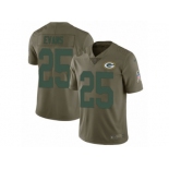 Men Nike Green Bay Packers #25 Marwin Evans Limited Olive 2017 Salute to Service NFL Jersey